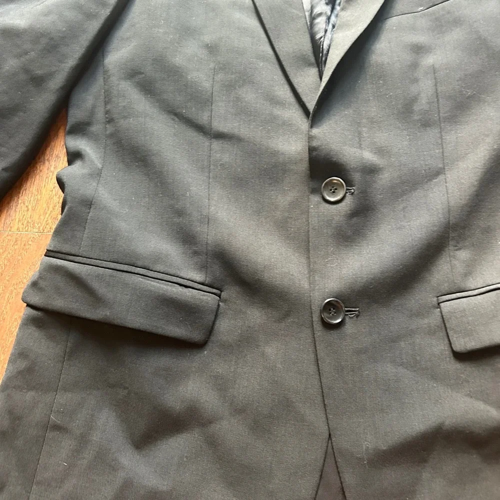 Zara Man Blazer Mens Black Two Button Tailored Suit Jacket 38R